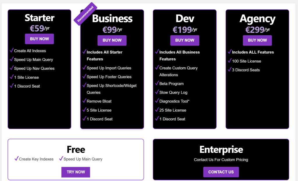 New upcoming pricing models - Free, Starter, Business, Dev, Agency, and Enterprise, Launching in December after the Cyber Monday deals